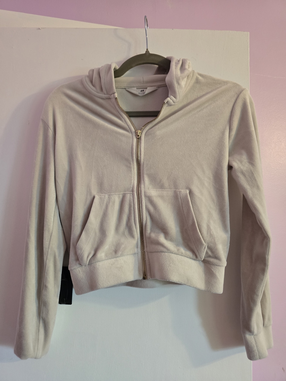 H&M Light Pink Hooded Zip-Up Jacket